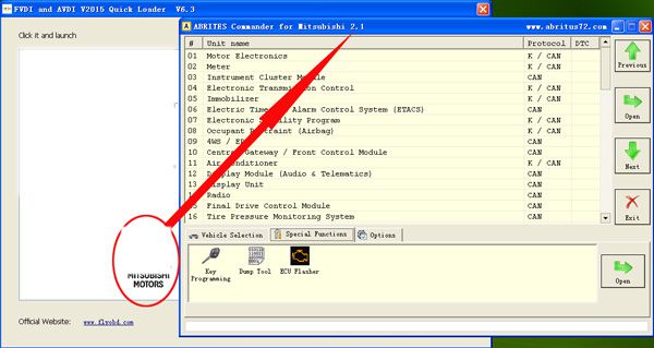 fvdi commander for mitsubishi software display