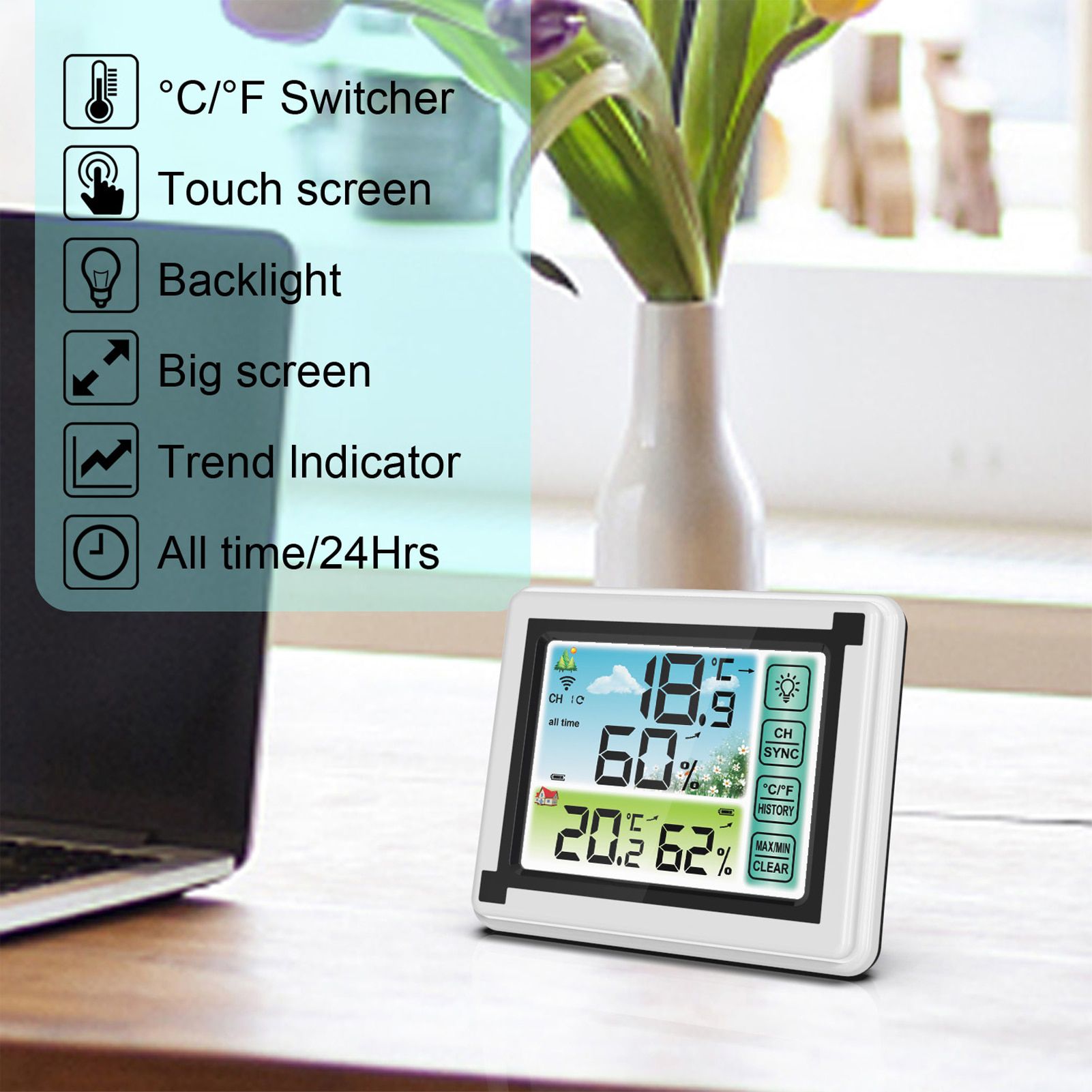 Indoor Outdoor Wireless Digital Thermohygrometer