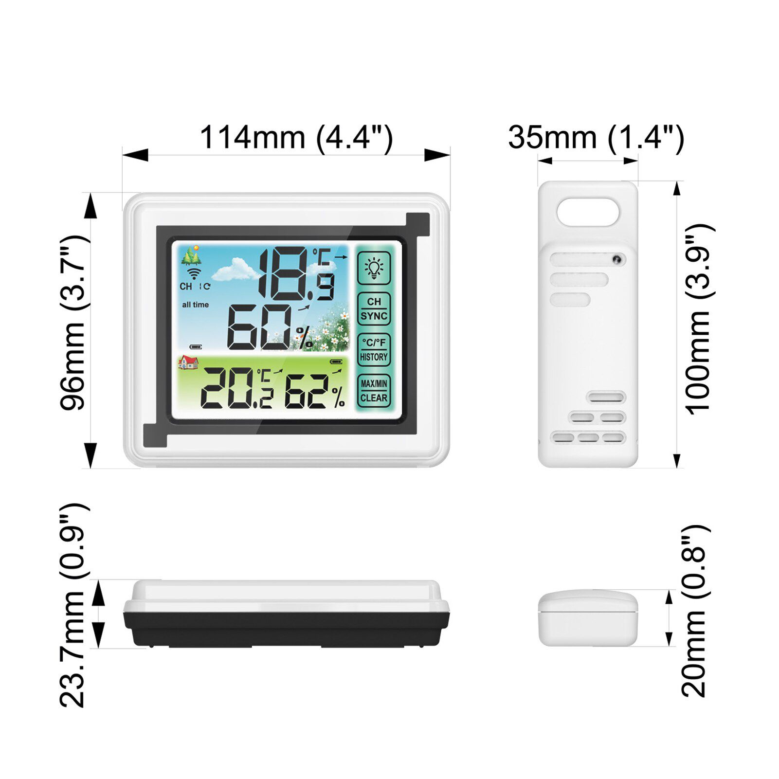 Indoor Outdoor Wireless Digital Thermohygrometer