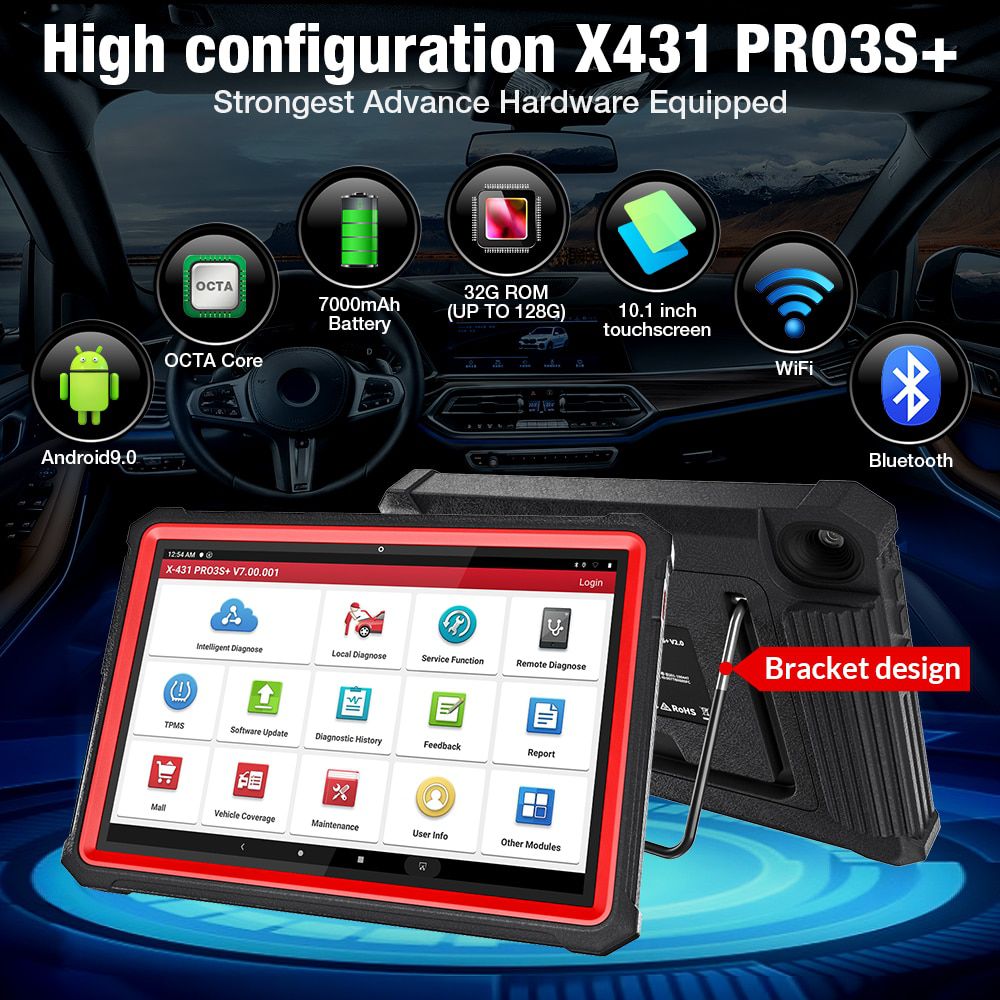 LAUNCH X431 PRO3S+ 10.1 automotive Car Full system OBD2 