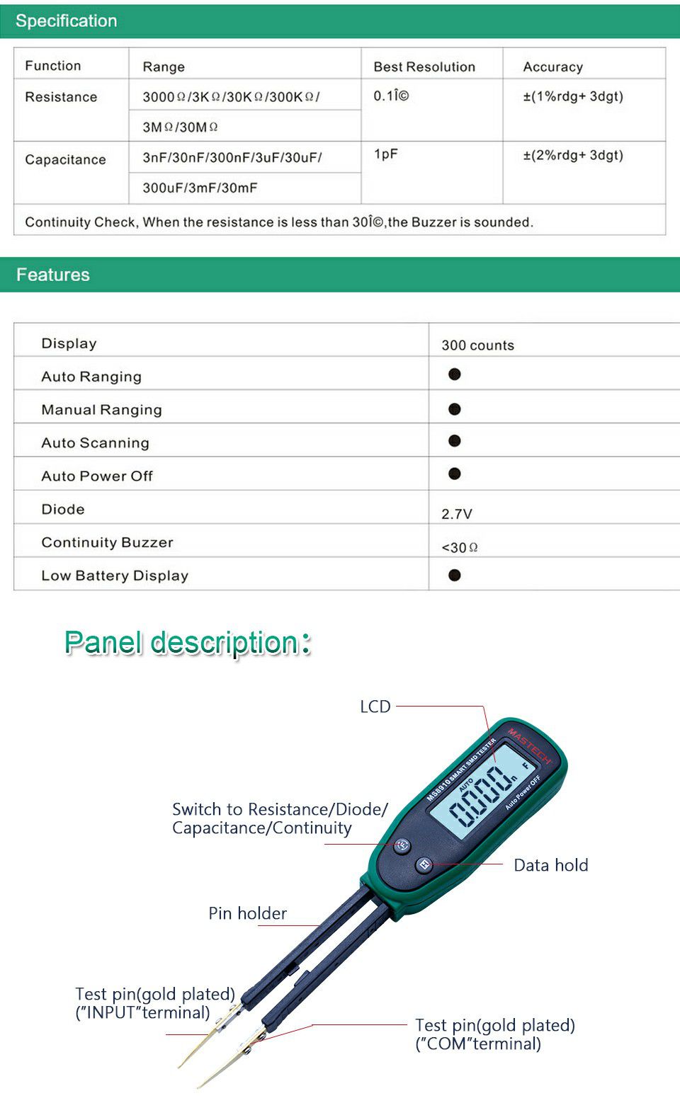 Original Smart SMD Tester Capacitance Meter