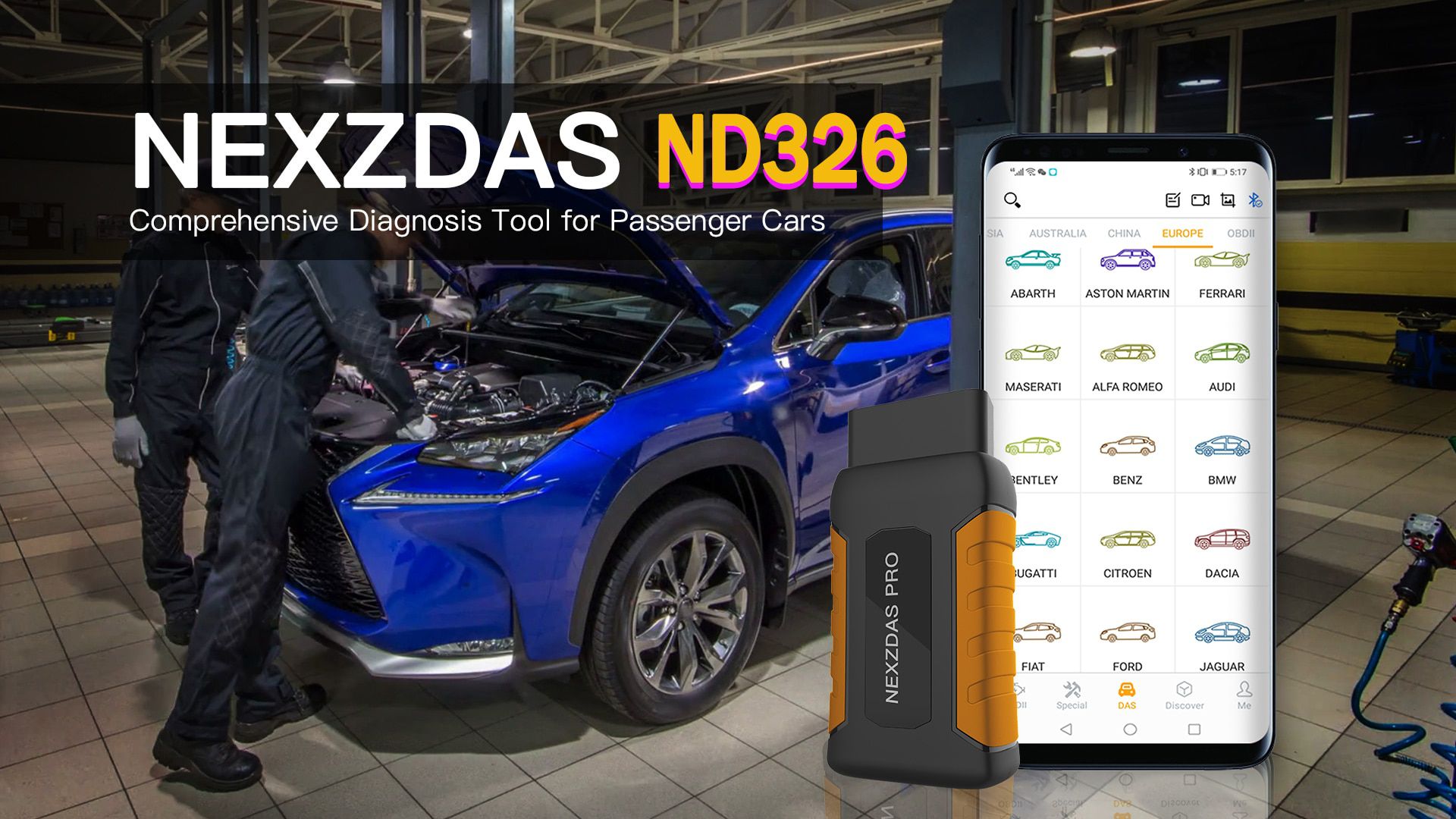 HUMZOR NexzDAS ND326 full system OBD2 Scanner