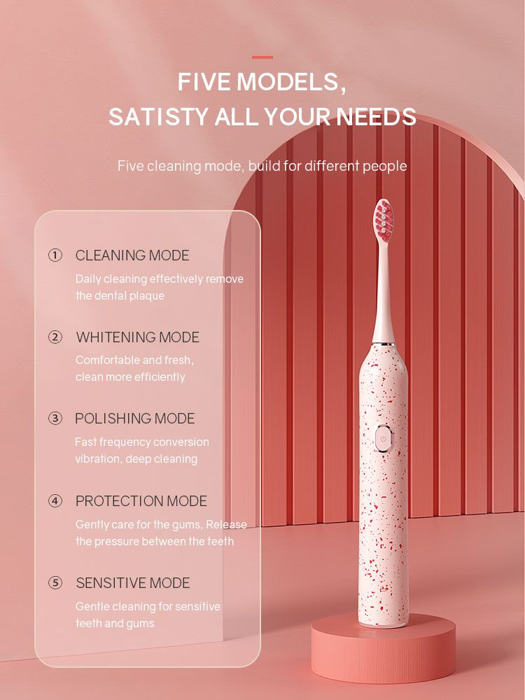 Smart Ultrasonic Sonic Electric Toothbrush IPX7 Waterpoo