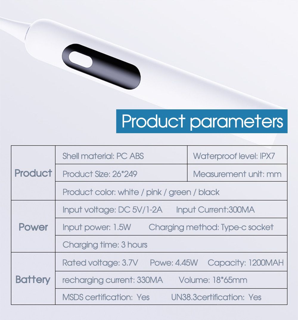 USB Rechargeable Charge LCD Screen IPX7 Waterproof Smart