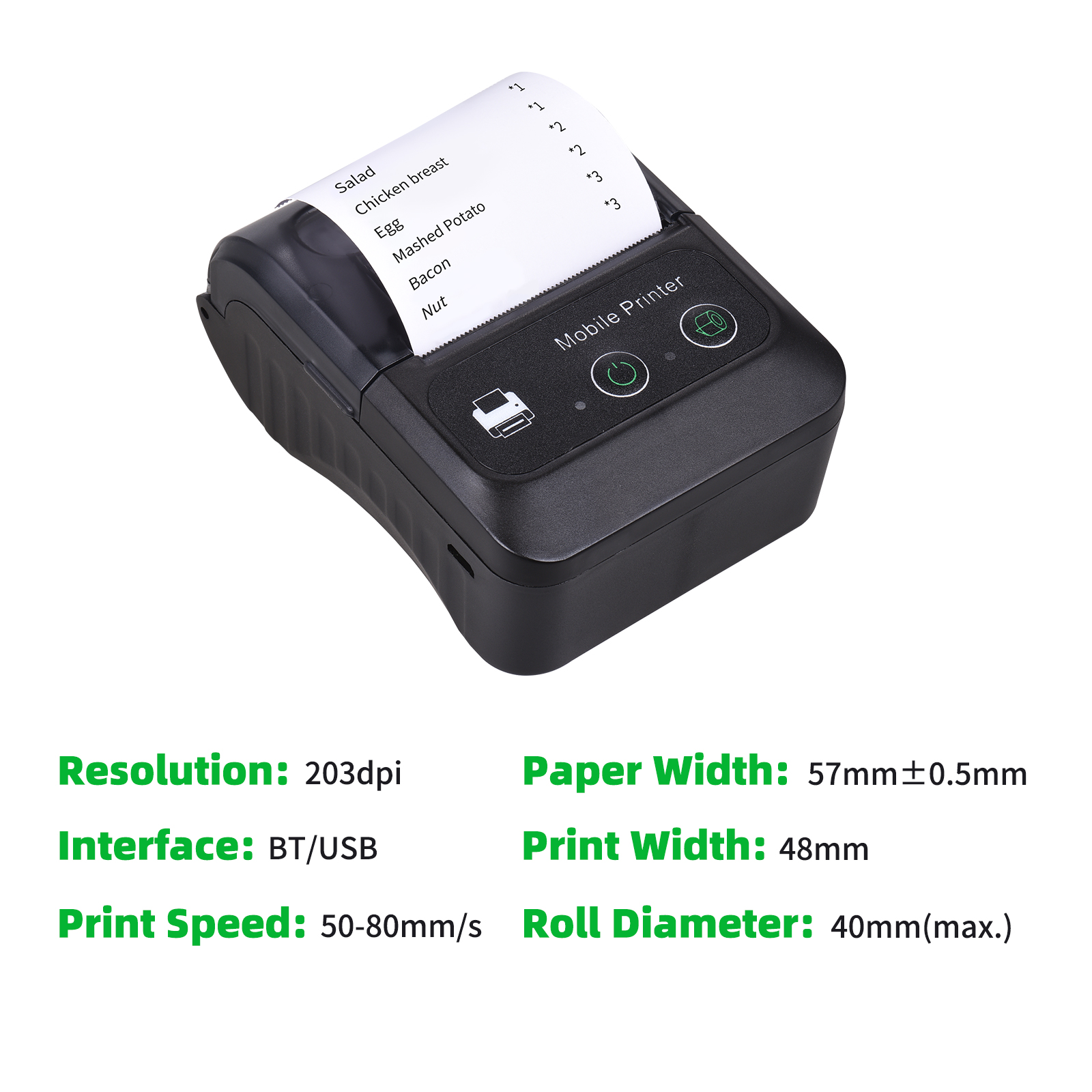 Portable Phone Thermal Receipt Printer 