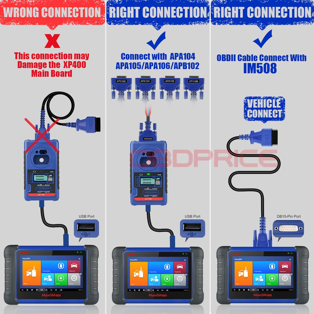 Autel XP400 correct connection to Maxiim