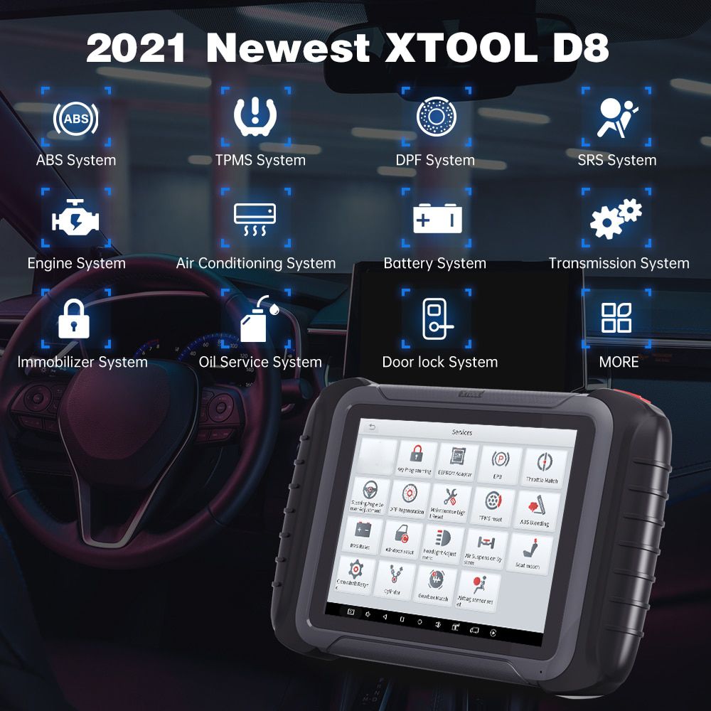 XTOOL D8 OBD2 Professional Automotive Diagnostic Tool