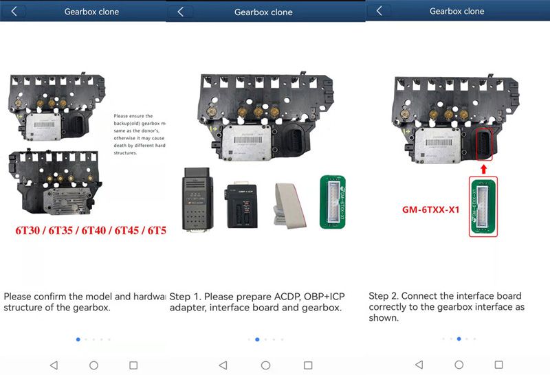 6T30, 6T35, 6T40, 6T45 and 6T50 gearbox clone connction