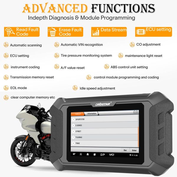 OBDSTAR iScan HARLEY DAVIDSON Motorcycle Diagnostic Tool and Key Programmer - Image 13